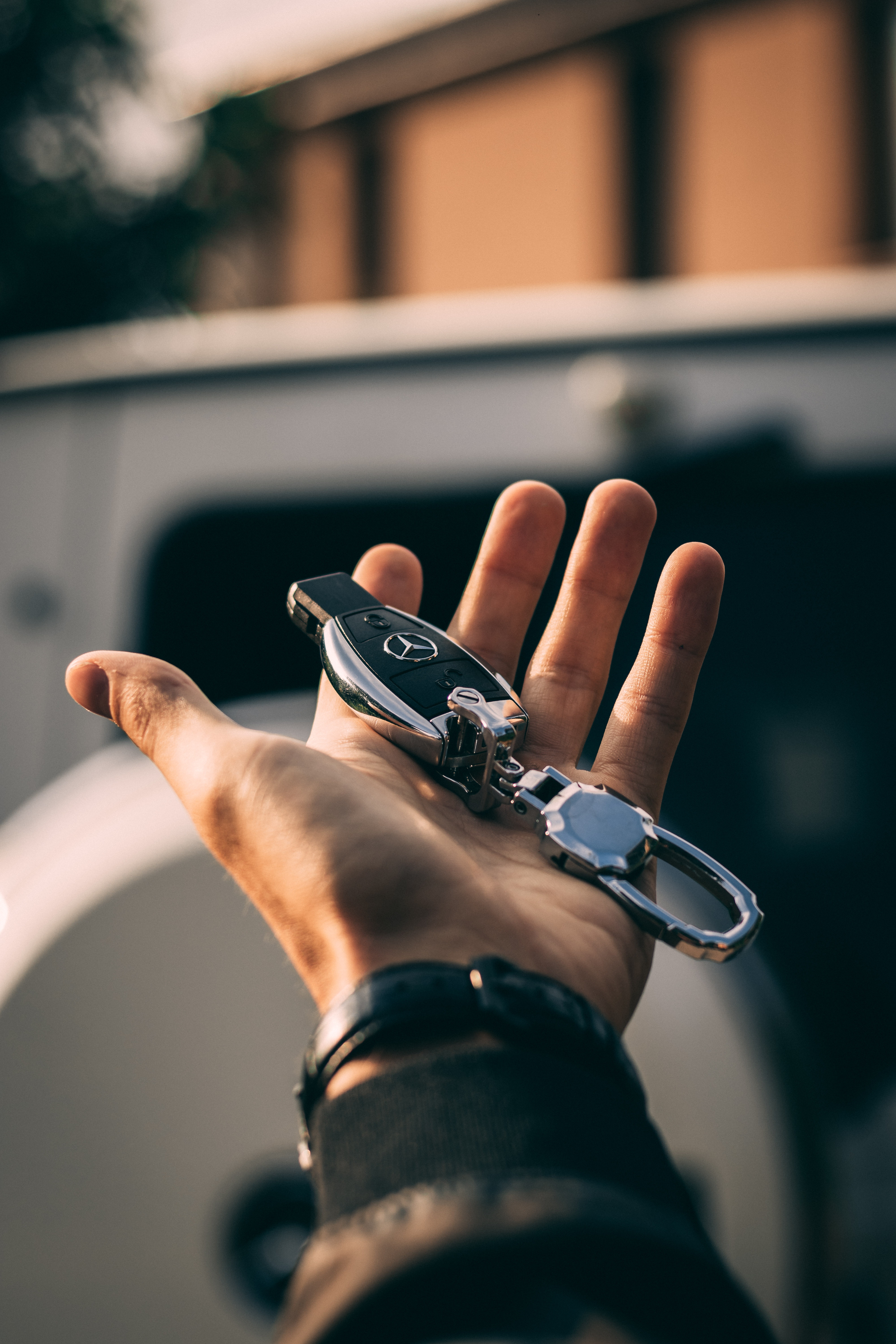 hand holding key